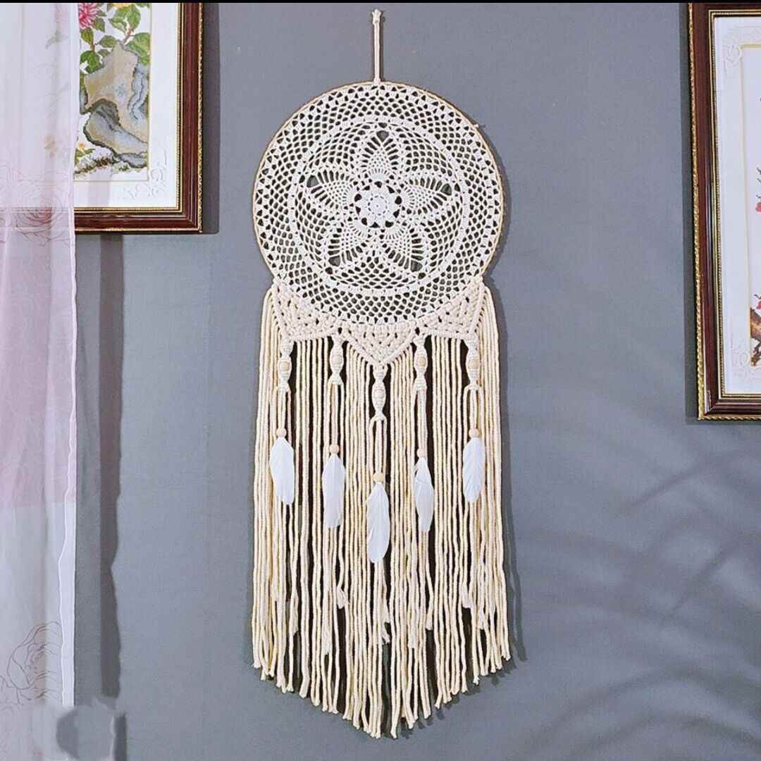 Wholesale Cotton Large Dream Catcher Feather Charm Pendant